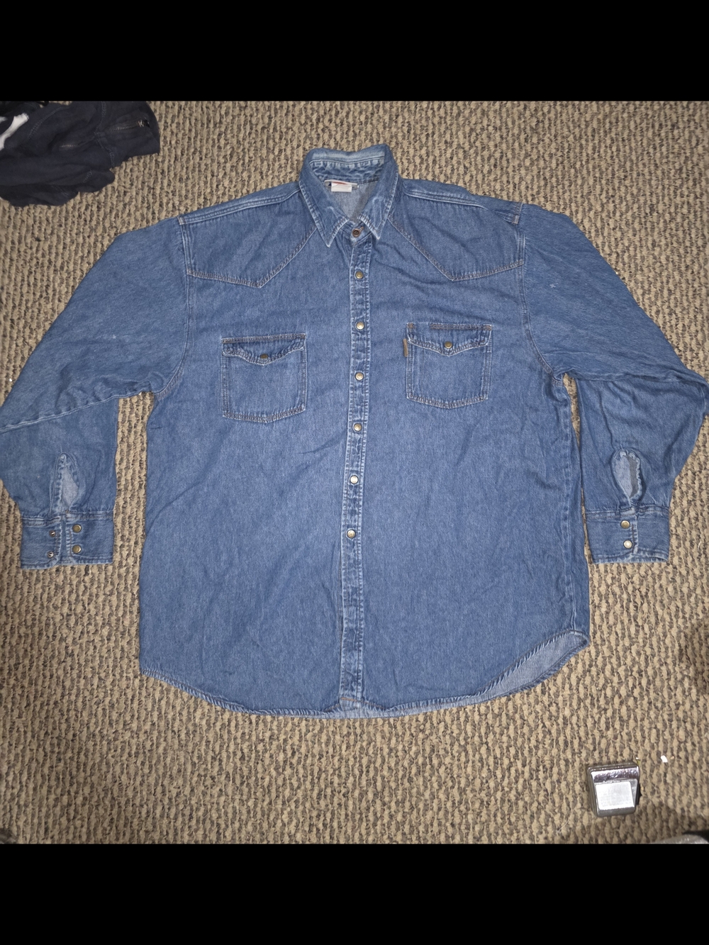 Vintage Dickies Men's Classic Blue Denim Western Shirt